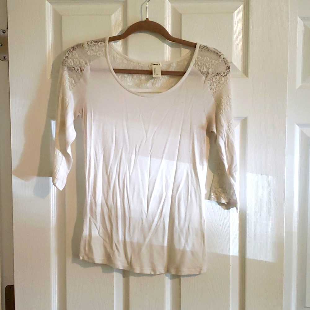 3/4 length, white T